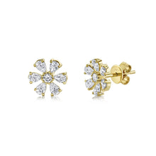 Load image into Gallery viewer, 1.10CT DIAMOND FLOWER STUD EARRING
