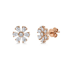 Load image into Gallery viewer, 1.10CT DIAMOND FLOWER STUD EARRING
