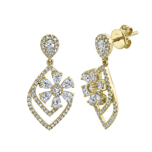 1.48CT DIAMOND FLOWER EARRING