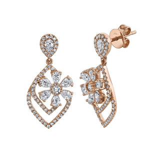 1.48CT DIAMOND FLOWER EARRING