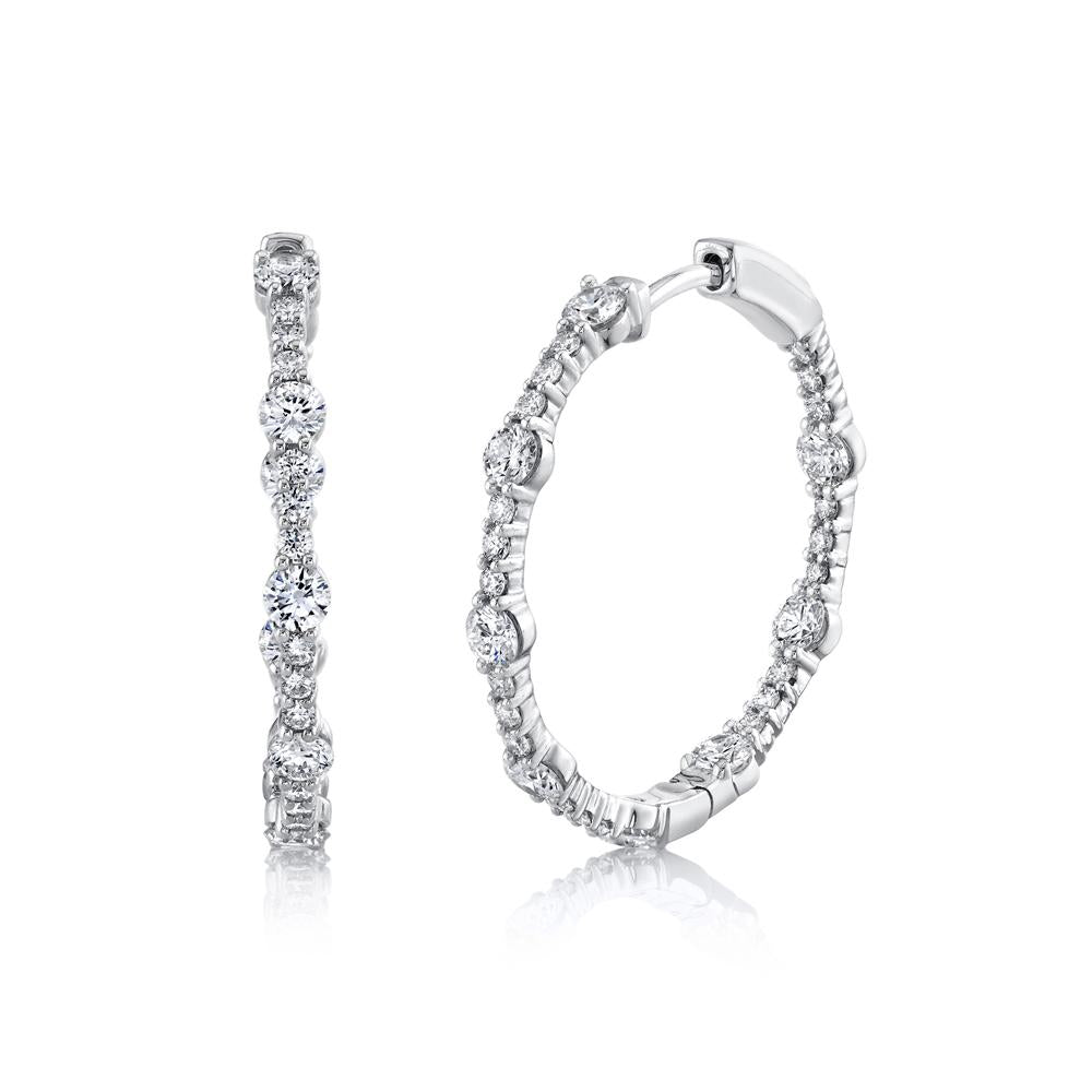 1.89CT DIAMOND HOOP EARRING