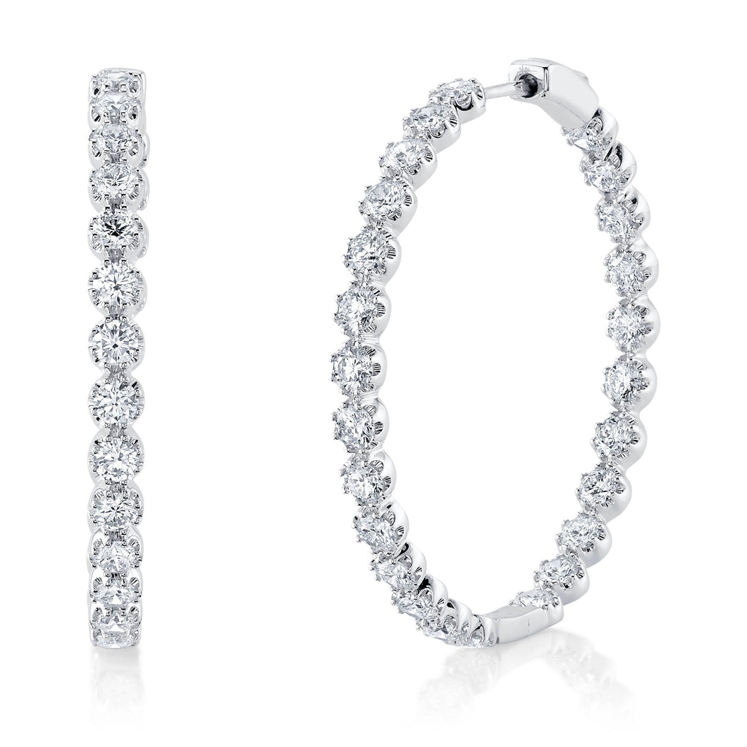 4.56CT DIAMOND CROWN SETTING HOOP EARRING