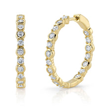 Load image into Gallery viewer, 1.49CT DIAMOND BEZEL HOOP EARRING
