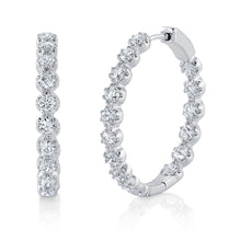 Load image into Gallery viewer, 2.08CT DIAMOND CROWN SETTING HOOP EARRING
