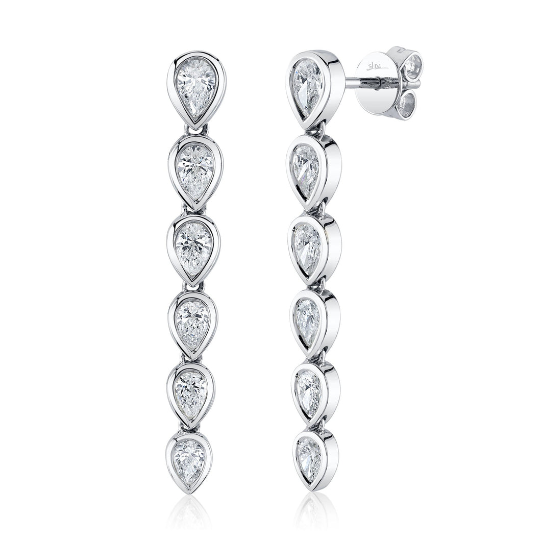 1.47CT DIAMOND PEAR BEZEL EARRING