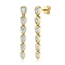 Load image into Gallery viewer, 1.47CT DIAMOND PEAR BEZEL EARRING
