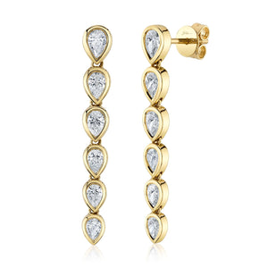 1.47CT DIAMOND PEAR BEZEL EARRING