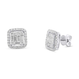 1.36CT DIAMOND BAGUETTE STUD EARRING