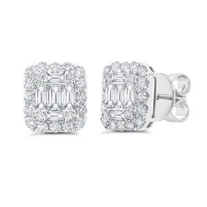 1.36CT DIAMOND BAGUETTE STUD EARRING