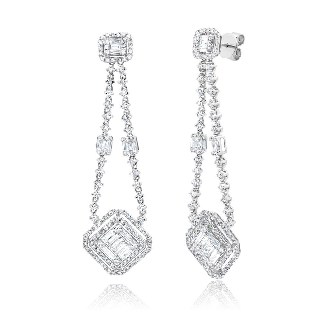 5.74CT DIAMOND BAGUETTE EARRING