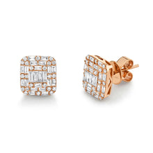 Load image into Gallery viewer, 1.10CT DIAMOND BAGUETTE STUD EARRING
